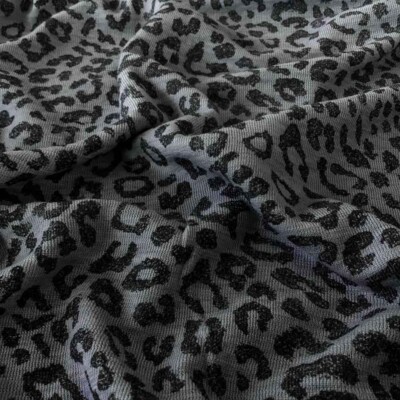 Leopardi sininen merinovilla-silkki jersey rullalla