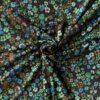 Bambus jersey med små grønne og blå blomster – blomsterprint på jersey