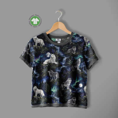 Jersey print med ulve i vinterlandskab - Billede 2