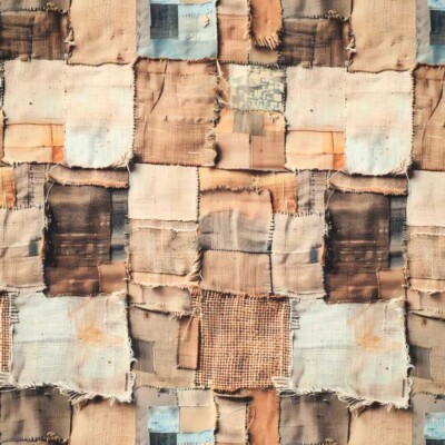 Bomuld twill – patchwork print brun