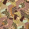 Vihreä viskoosi geometrisella patchwork-kuviolla