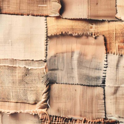 Bomuld twill – patchwork print brun - Billede 3