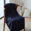 Värinäyte: laivastonsininen merinovilla-silkki rib-jersey