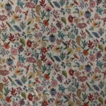 Gobelin fabric with small colourful flowers and leaves