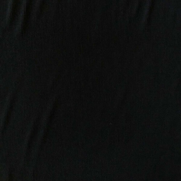 Musta merinovilla-silkki jersey 1x1 rib-neulos, 165 cm leveä