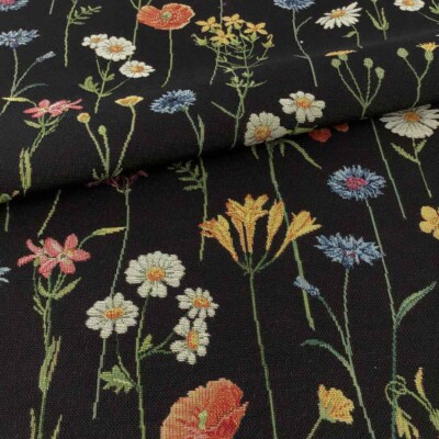 Gobeliinikangas -- Sunshine wildflowers -- Black
