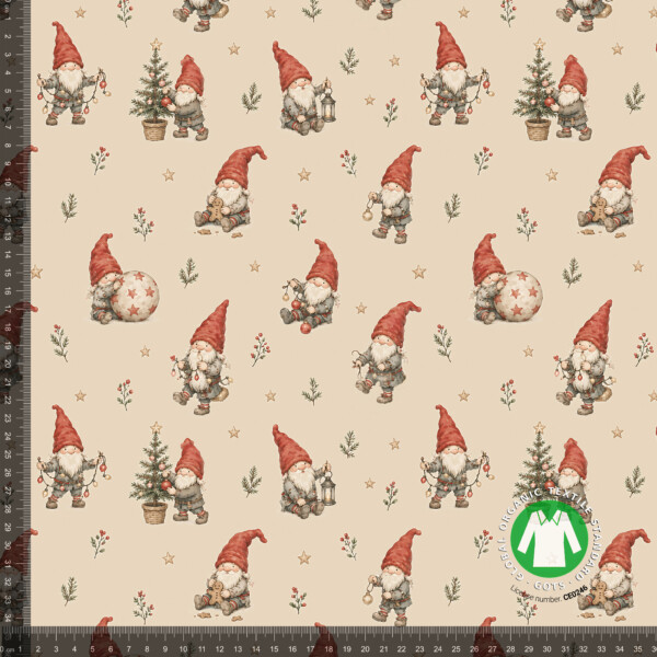 CH49_0_measurement Printed cotton jersey with Santas and lanterns on taupe