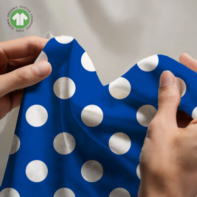 Jersey print med hvide prikker på koboltblå - Billede 4