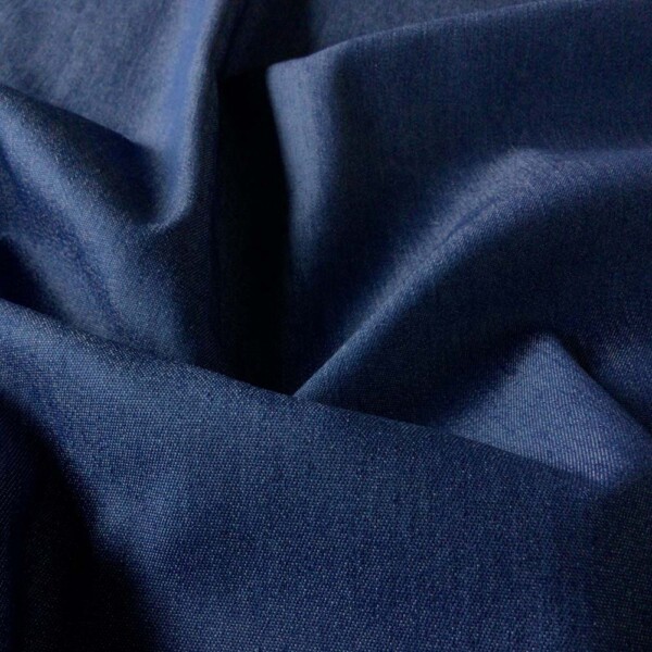 Tummat farkut -sävyinen denim-kangas metreittäin elastaanilla, kudottu laatu
