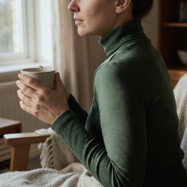 Skovgrøn merinould silke jersey mulesing-fri certificeret