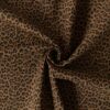 Denim med stræk brun leopard på rulle