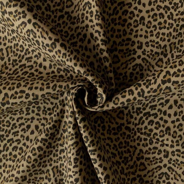 leopardtaupe2 Joustava taupe leopardidenim 270 g/m² 150 cm