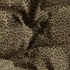 Taupe leopard stretch denim fabric on roll
