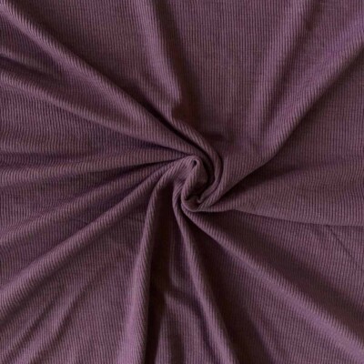 Blomme merinould/silke jersey 200 g/m² ribstruktur nærbillede