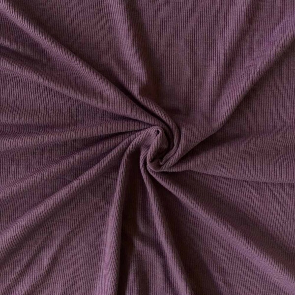 Blomme merinould/silke jersey 200 g/m² ribstruktur nærbillede