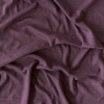 Blomme ribstrikket merinould silke jersey OEKO-TEX Woolmark