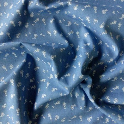 Denim med stræk - hvide blomster på jeans - Billede 3