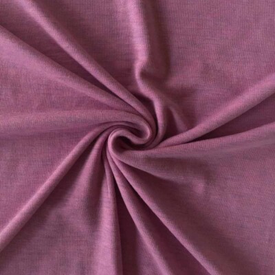 Detalje af pink melange merinould jersey, single jersey strikket