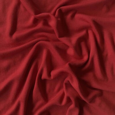 Rød merinould jersey, single jersey 165 cm - Billede 3