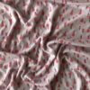 Taupe bund med tulipaner på merinould silke jersey i ribstrik