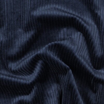 Bredriflet fløjl med stræk - Navy - Billede 4