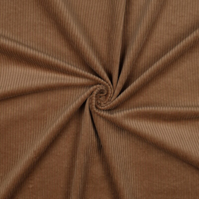Surface texture of wide-wale stretch corduroy, camel