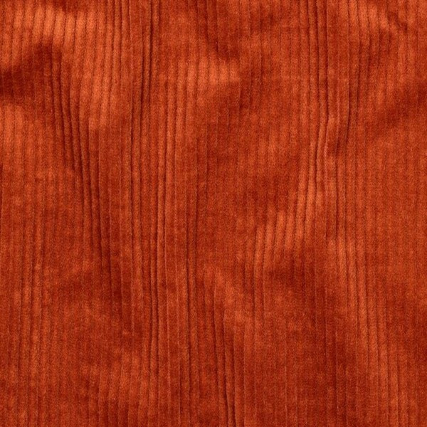Wide-wale corduroy fabric by the metre with stretch in terracotta, 142 cm wide