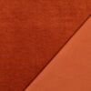 Detalje af bredriflet fløjl med stræk, terracotta