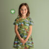 Lasten jersey kangas hevoskuosilla ja maisemalla