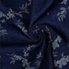 Yksityiskohta: Denim-jacquard – Kukkivat oksat navy, kudottu reliefi