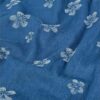 Denim jacquard fabric by the metre, jeans blue with textured pattern