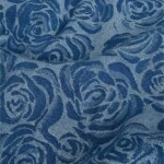 Denim Jacquard Roses jeans blue -- jacquard-woven denim fabric 330 g/m²