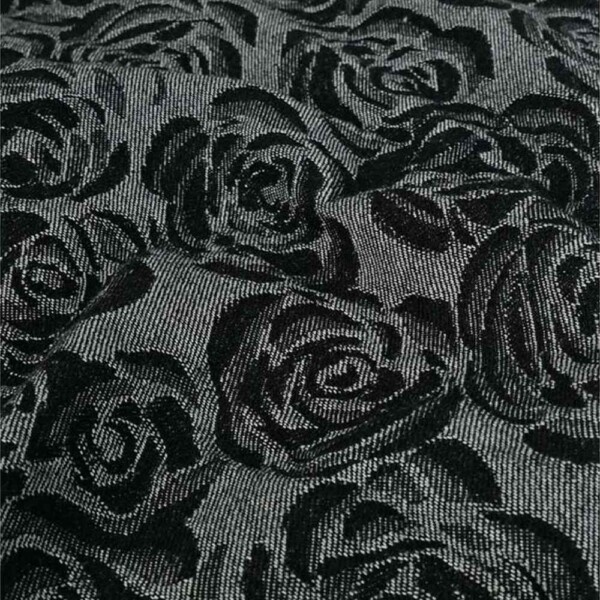 imgi_21_dsc_6368 Denim Jacquard Roses black -- jacquard-woven denim fabric 330 g/m²