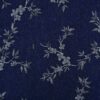 Denim-jacquard Kukkivat oksat navy, 330 g/m², leveys 150 cm