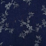 Denim-jacquard Kukkivat oksat navy, 330 g/m², leveys 150 cm