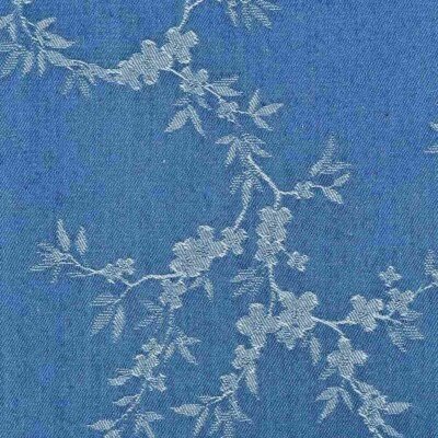 Denim Jacquard - Blomstergrene jeans blå
