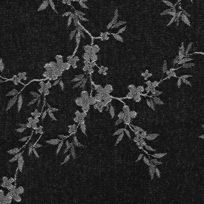 Denim Jacquard - Blomstergrene sort