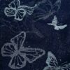 Yksityiskohta navy denim-jacquardista – kudonnan rakenne