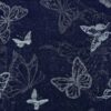 Denim-jacquard – Perhoset navy 330 g/m², 150 cm metrikangas