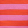 French terry fabric with wide orange and light pink stripes