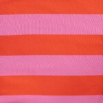 French terry fabric with wide orange and light pink stripes