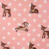 Brushed french terry with deer and dots in light pink, by the metre, 230 g/m²