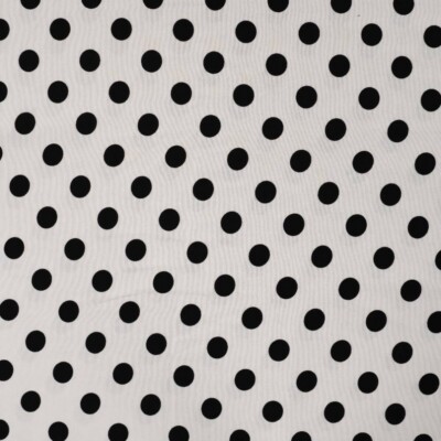 Viscose twill - black dots on ecru - Image 3