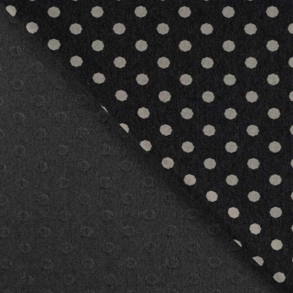 Jacquard knit dot pattern grey/white close-up