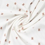 Rib jersey with bears on ecru, 230 g/m²
