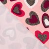 Brushed french terry print with leopard hearts in light pink close-up