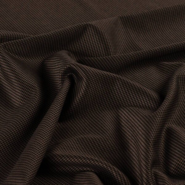 Jacquard houndstooth dark brown and black fabric 270 g/m²