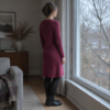 Brombær merinould jersey, syet op som strikkjole