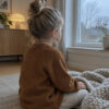 Kobber merinould fleece, børnetøj syet i stoffet