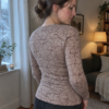 Krakelering merinould jersey, syet op som langærmet bluse